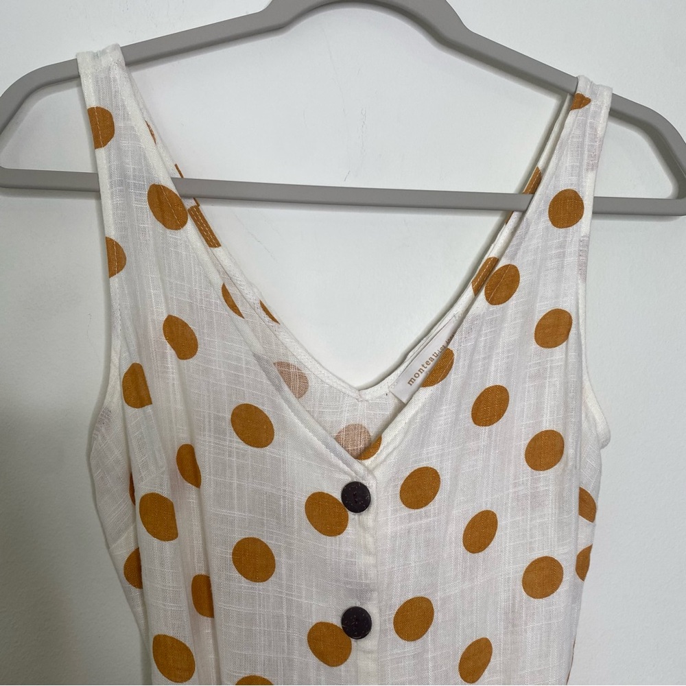 Monteau Los Angeles Polka Dot Sleeveless Jumpsuit Sz S - Picture 4 of 16